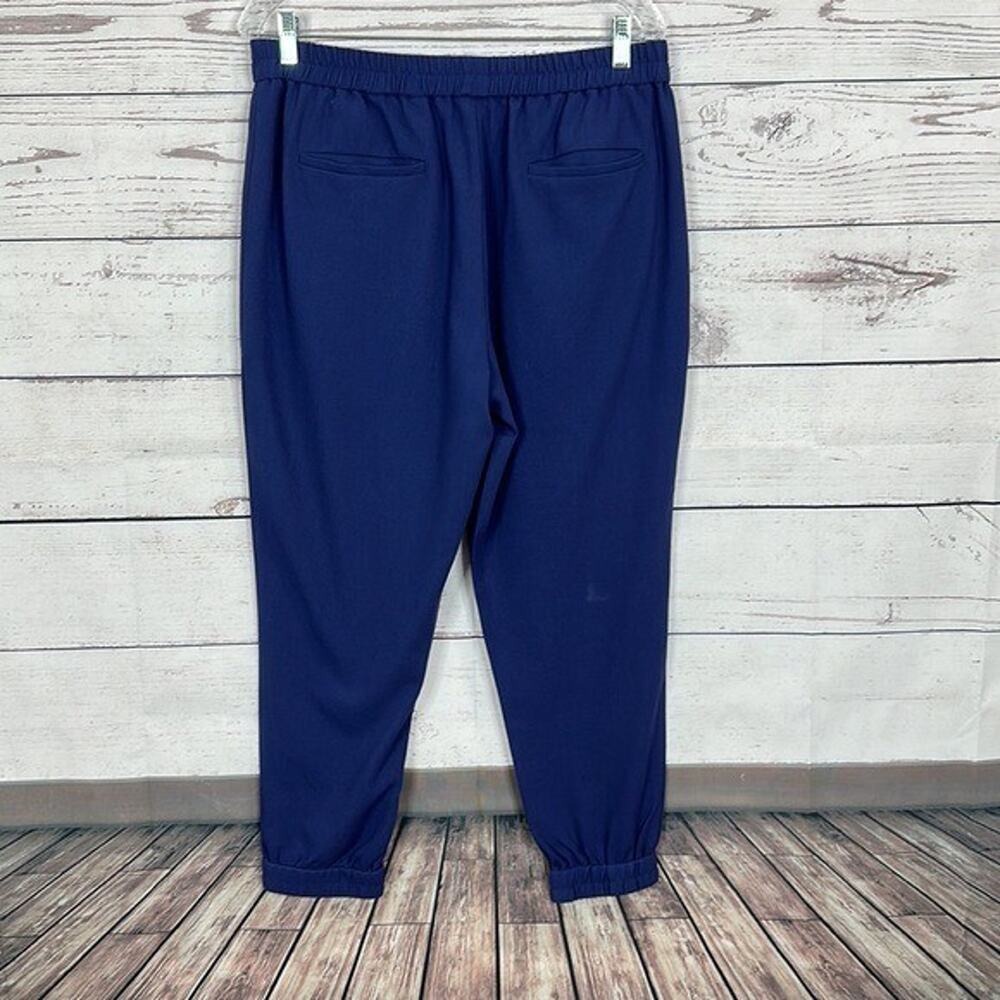 Garnet Hill Pants Womens 12 Blue Cropped Tapered‎ Pull on Elastic Waist jogger - Picture 3 of 12